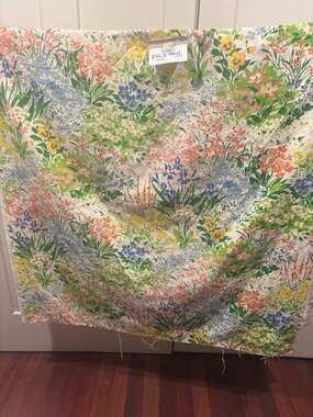 Vintage Floral Print Cotton Fabric 84x44